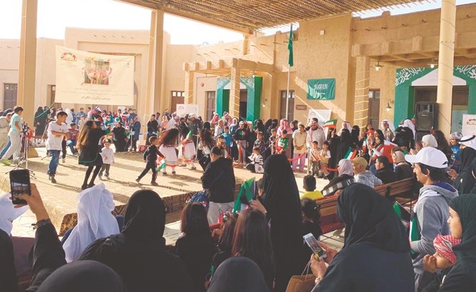 احتفالات وطنية في جناح المملكة العربية السعودية﻿