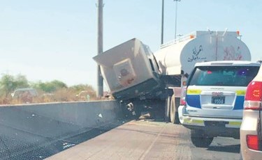 الحادث تسبب بعرقلة السير على الدائري السادس﻿
