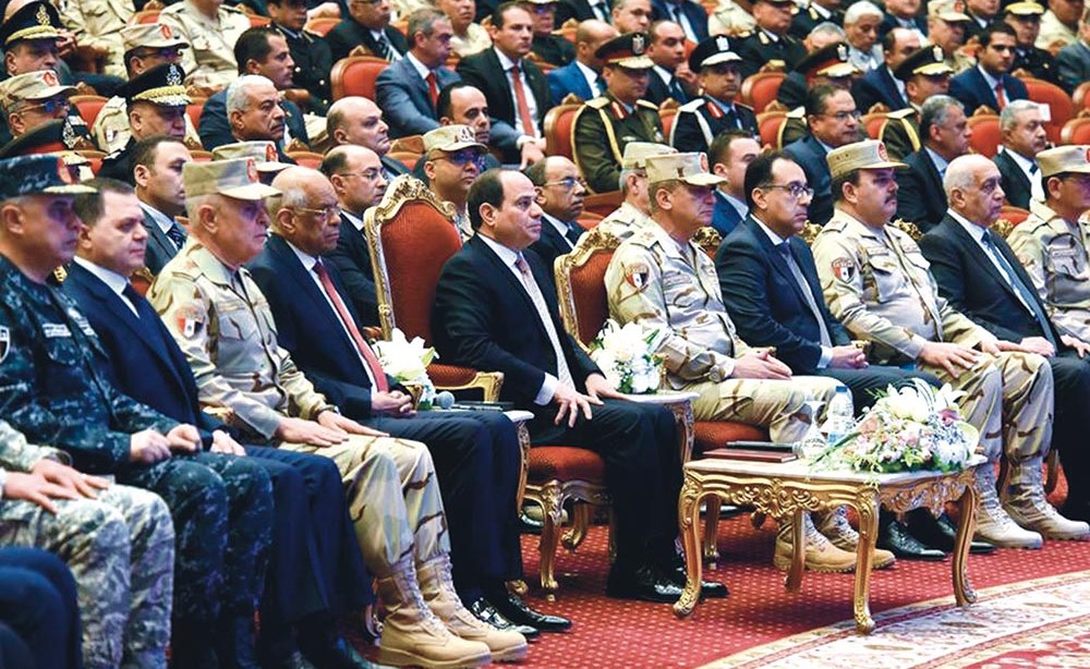  جانب من مشاركة الرئيس عبد الفتاح السيسي في الندوة التثقيفية للقوات المسلحة بمناسبة يوم الشهيد