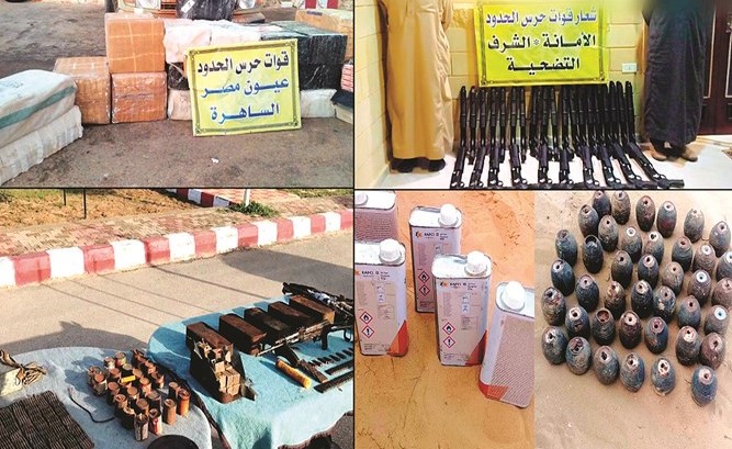 جانب من الاسلحة والمواد المتفجرة المضبوطة﻿