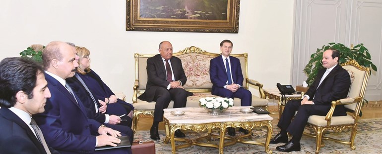 الرئيس عبدالفتاح السيسي مستقبلا ميرو سيرار نائب رئيس الوزراء ووزير خارجية سلوفينيا﻿