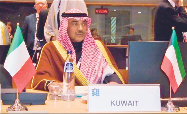 الشيخ صباح الخالد مترئسا وفد الكويت في أعمال مؤتمر «بروكسل 3»