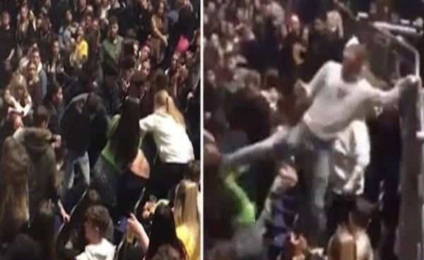 بالفيديو.. شاب يقفز في الهواء ويركل فتاة حسناء بقدمه أثناء حفل راب بلندن