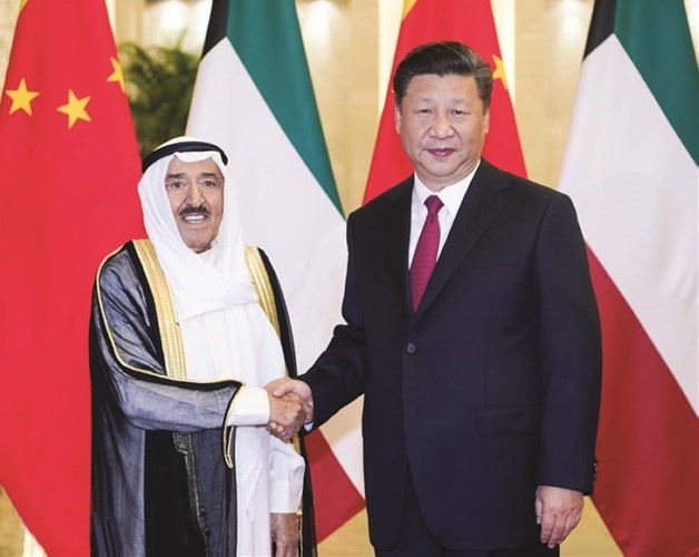 صاحب السمو الأمير الشيخ صباح الأحمد خلال اللقاء مع الرئيس الصيني شي جينبينغ ﻿
