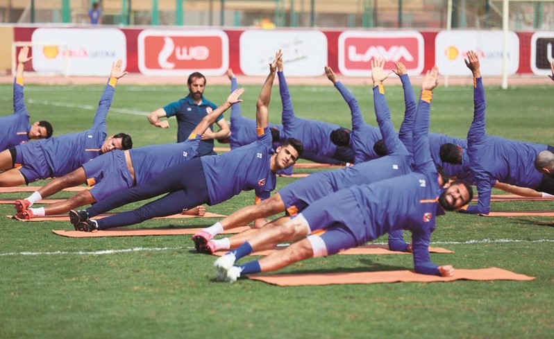 جانب من تدريبات الاهلي﻿