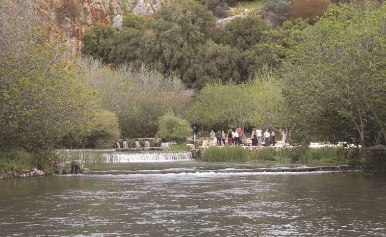 سياح إسرائيليون يزورون نبع بانياس في هضبة الجولان المحتلة	(أ.ف.پ)﻿