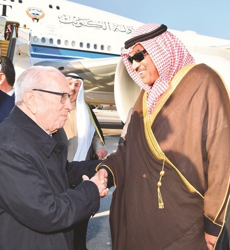 الرئيس التونسي الباجي قايد السبسي مرحبا بالشيخ صباح الخالد﻿