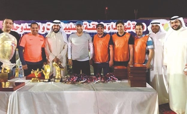 الفريق الفائز في بطولة شهداء منطقتي الصليبخات والدوحة﻿