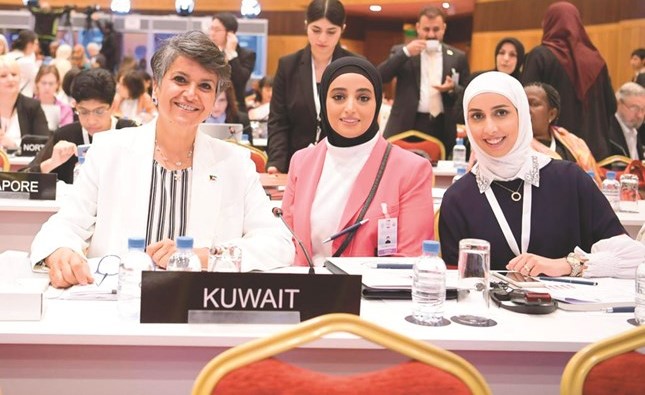 صفاء الهاشم خلال مشاركتها في منتدى النساء البرلمانيات﻿