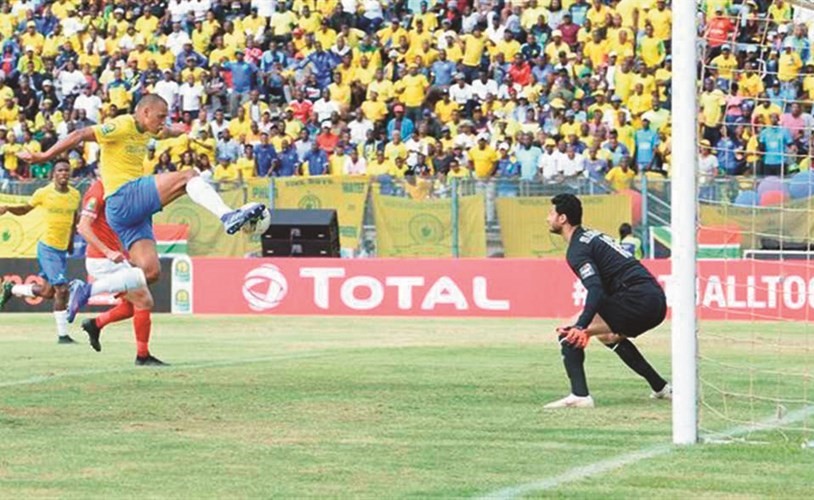 أحد اهداف صن داونز في مرمى الاهلي﻿