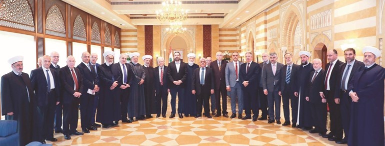 الحريري يستقبل المجلس الإسلامي الشرعي الأعلى في بيت الأوسط- (محمود الطويل)﻿
