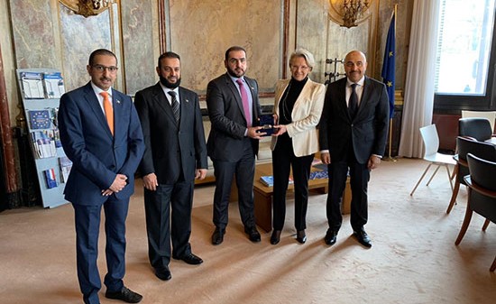 وفد لجنة الشؤون الخارجية البرلمانية مع عضو البرلمان الأوروبي ميشيل اليو ماري