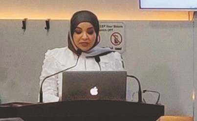 د.فاطمة النجار تلقي كلمتها ﻿