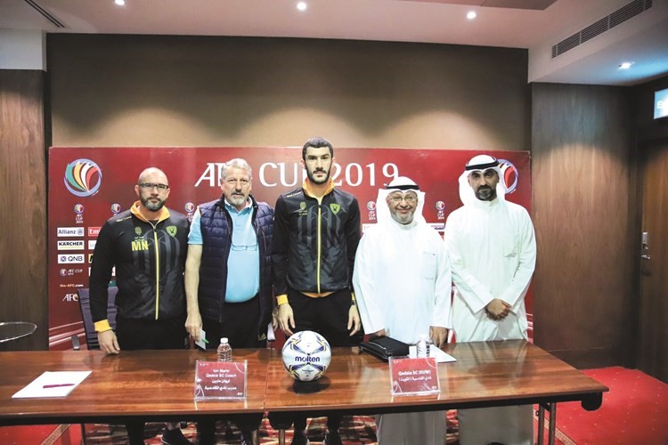 جانب من المؤتمر الصحافي لمدرب القادسية إيوان مارين﻿