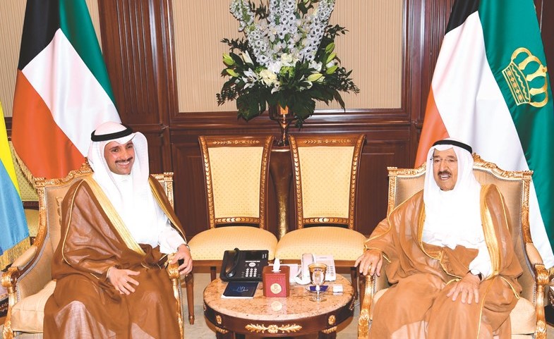 صاحب السمو الأمير الشيخ صباح الأحمد مستقبلا رئيس مجلس الأمة مرزوق الغانم	﻿