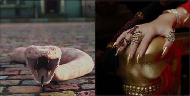 كيم كارداشيان تُجدّد عداءها لتايلور سويفت برأس الثعبان.. شاهد!