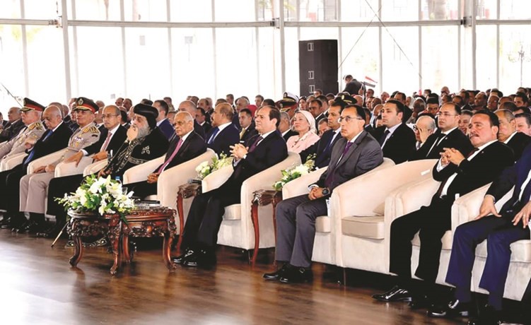 الرئيس عبدالفتاح السيسي خلال حضوره الاحتفال بعيد العمال امس﻿