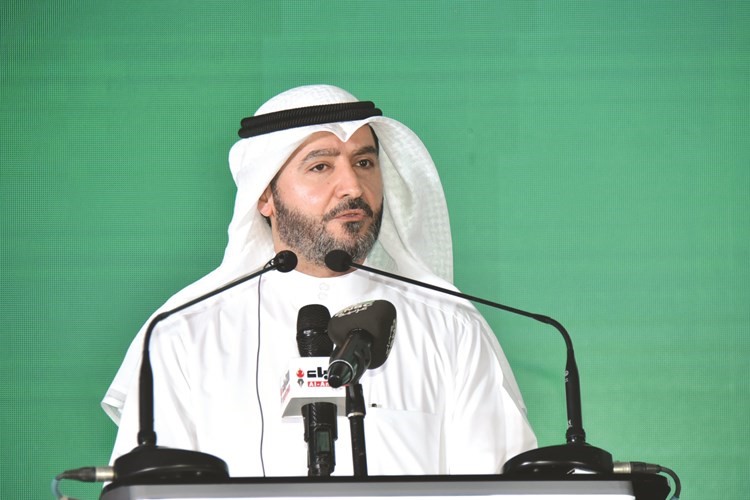 حمد المرزوق متحدثا خلال الافتتاح	(محمد هنداوي)﻿