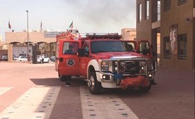 الاطفاء في موقع الحريق﻿