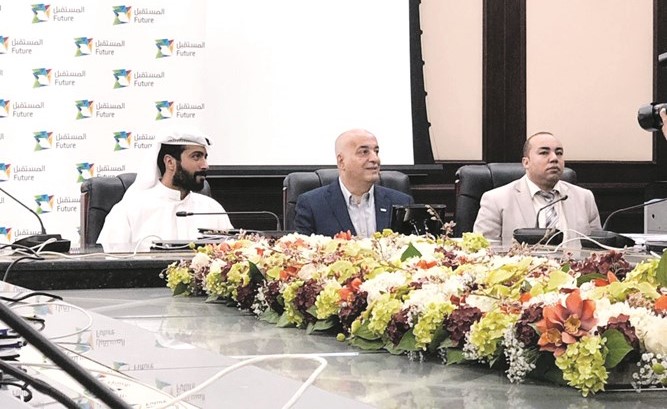 صلاح العوضي متحدثا خلال العمومية﻿