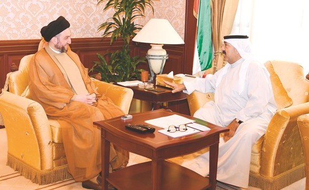 الشيخ ناصر صباح الأحمد مستقبلا سماحة السيد عمار عبدالعزيز الحكيم ﻿