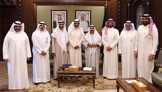 النائب الأول مستقبلاً رئيس الجمعية الكويتية لمتابعة وتقييم الأداء البرلماني