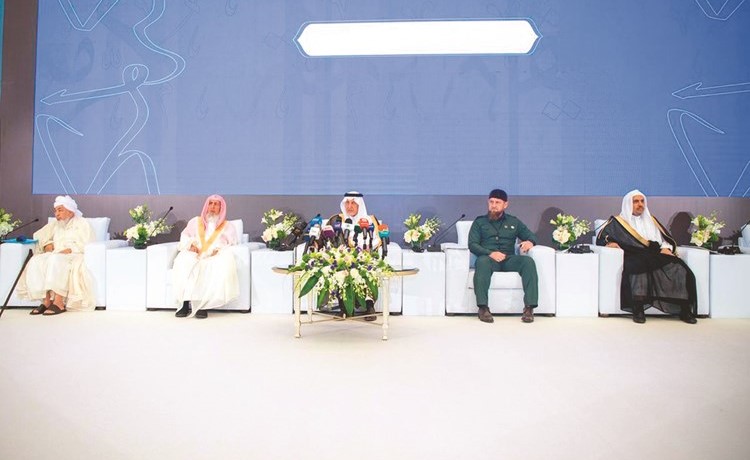 الأمير خالد الفيصل خلال حفل افتتاح المؤتمر الدولي حولقيم الوسطية والاعتدال في نصوص الكتاب والسنة وإعلان وثيـقة مكة المكرمـة(واس)﻿
