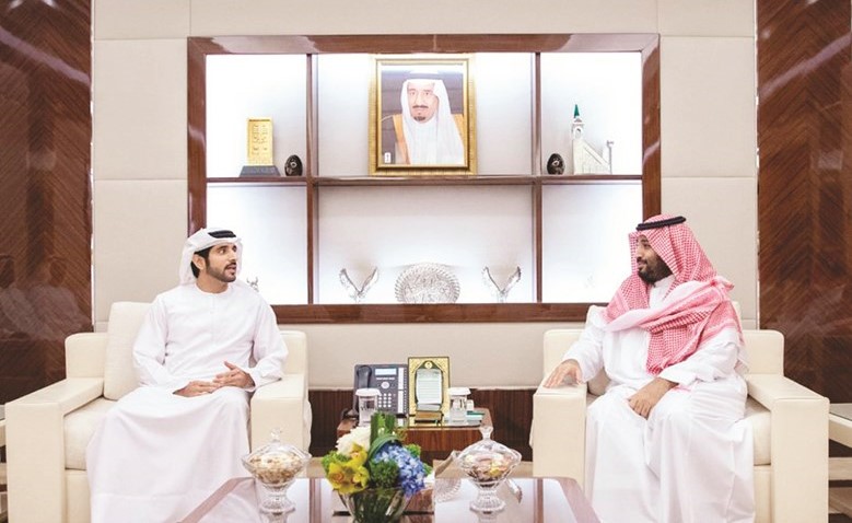 وليا عهد السعودية ودبي خلال مباحثاتهما في جدة أمس	(واس) ﻿
