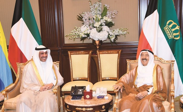 صاحب السمو الأمير الشيخ صباح الأحمد مستقبلا رئيس مجلس الأمة مرزوق الغانم﻿