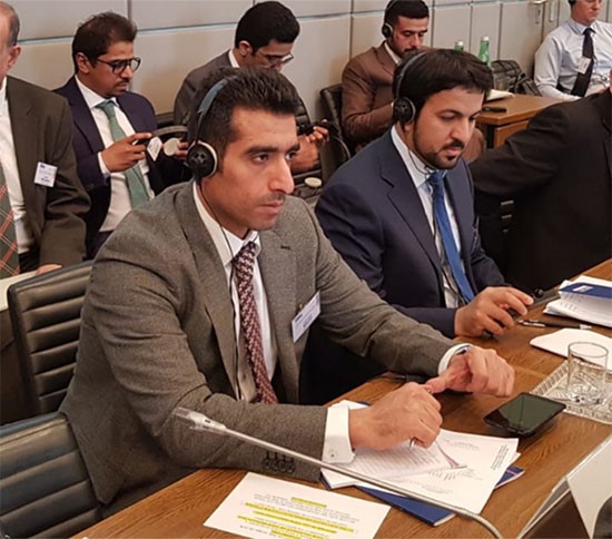 المقدم عبد العزيز بستكي خلال مشاركته في أعمال اجتماع منظمة الأمن والتعاون في فيينا 