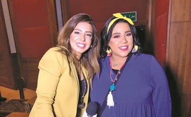 شيماء سيف مع الزميلة دعاء خطاب﻿