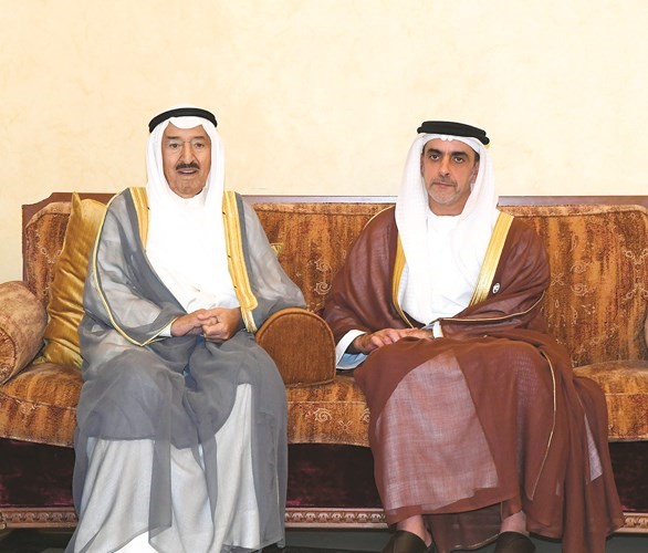 صاحب السمو الأمير الشيخ صباح الأحمد ونائب رئيس الوزراء ووزير الداخلية في دولة الإمارات سمو الشيخ سيف بن زايد آل نهيان﻿