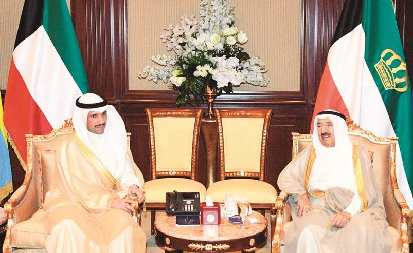 صاحب السمو الأمير الشيخ صباح الأحمد مستقبلا ﻿﻿رئيس مجلس الأمة مرزوق الغانم﻿