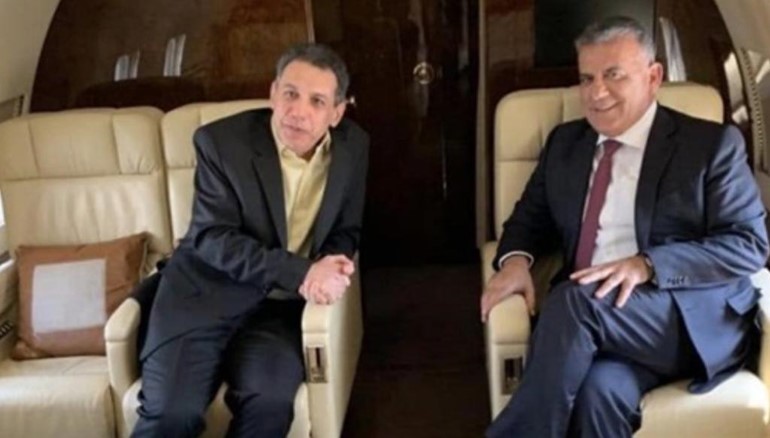 اللواء عباس إبراهيم برفقة رجل الأعمال اللبناني نزار زكا خلال مغادرتهما إلى بيروت 