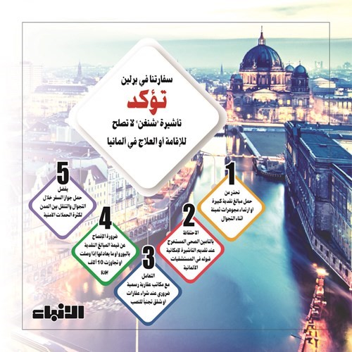 سفارتنا ببرلين: «شنغن» لا تصلح للإقامة أو العلاج في ألمانيا