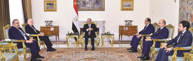 الرئيس المصري عبدالفتاح السيسي مستقبلا رونالد لاودر رئيس الكونغرس اليهودي العالمي﻿