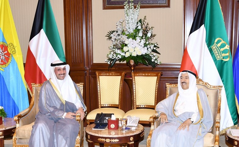 صاحب السمو الأمير الشيخ صباح الأحمد مستقبلا رئيس مجلس الأمة مرزوق الغانم﻿