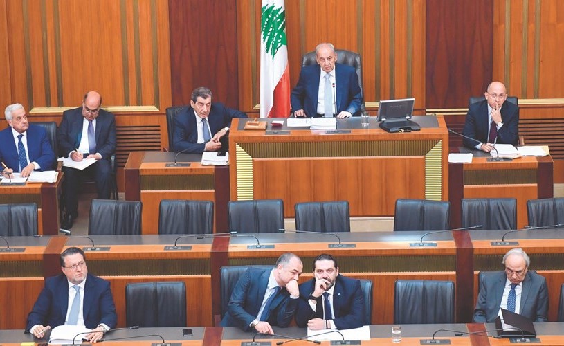 رئيس مجلس النواب نبيه بري مترئسا جلسة تشريعية لانتخاب أعضاء المجلس الدستوري	(محمود الطويل)﻿