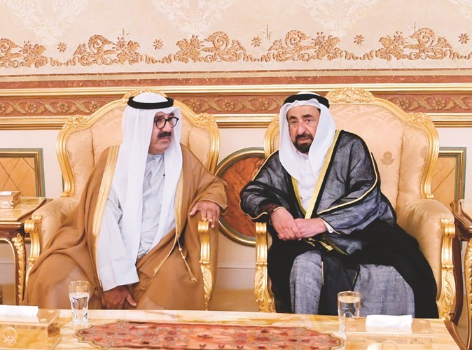 الشيخ ناصر صباح الأحمد وصاحب السمو الشيخ د.سلطان بن محمد القاسمي ﻿