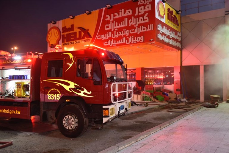 حريق مطعم بسرداب في أحد المجمعات بالعارضية الصناعية