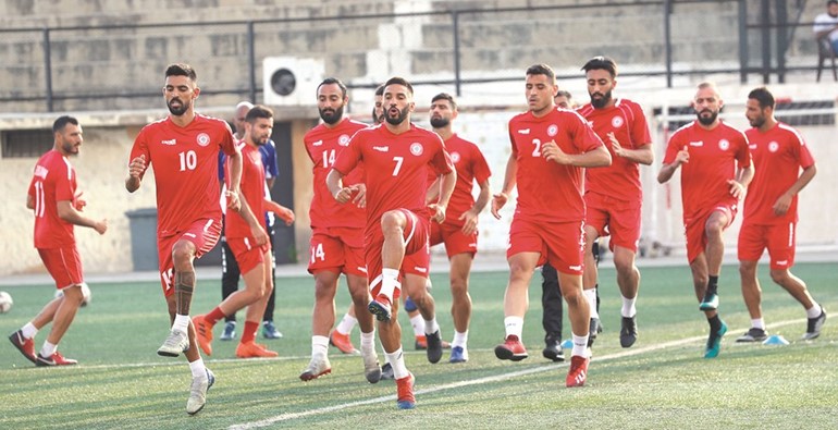 من تدريب لمنتخب الأرز قبل السفر إلى العراق﻿