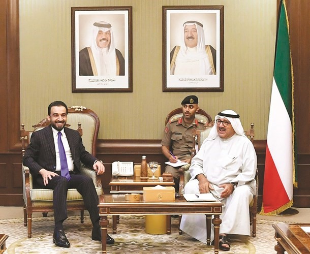 الشيخ ناصر صباح الأحمد مستقبلا محمد الحلبوسي﻿