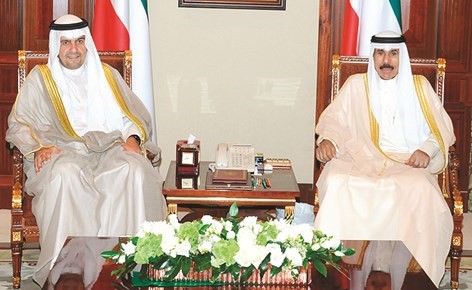 سمو ولي العهد الشيخ نواف الأحمد مستقبلا أنس الصالح﻿