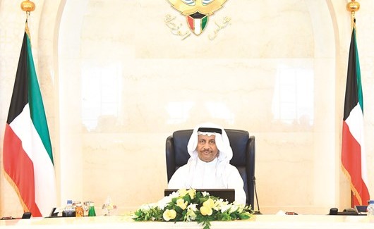 سمو الشيخ جابر المبارك مترئسا الاجتماع الأسبوعي لمجلس الوزراء أمس﻿