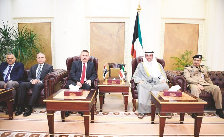 رئيس مجلس الأمة مرزوق الغانم خلال استقباله وزير الداخلية العراقي﻿