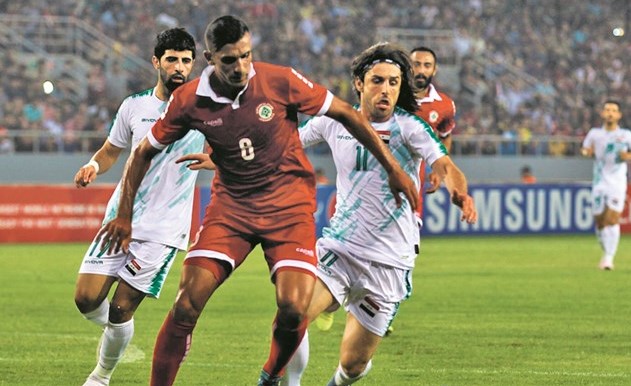 جانب من مباراة العراق ولبنان﻿