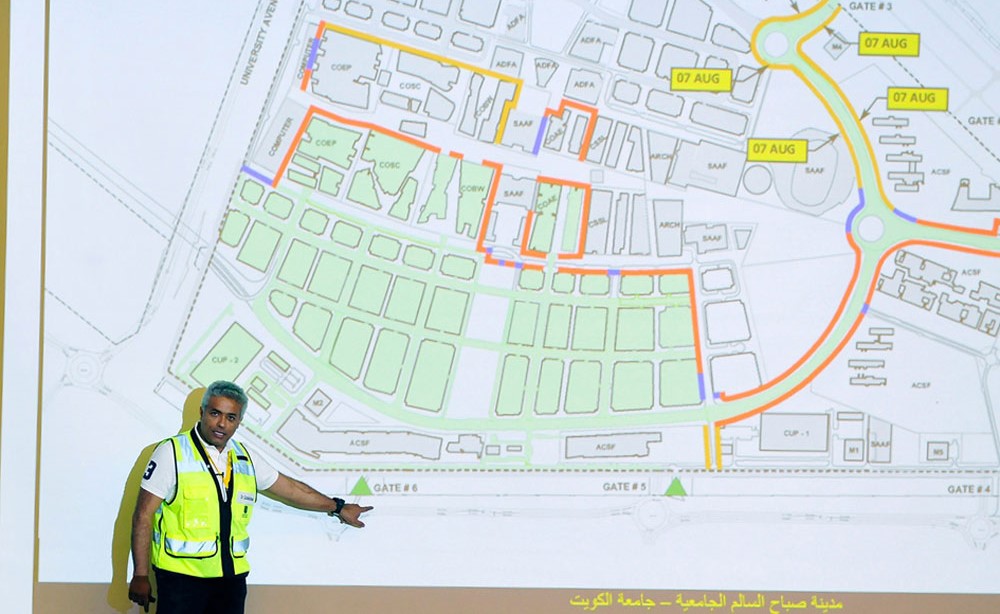 اللجنة العليا لمتابعة الانتقال لمدينة صباح السالم الجامعية عقدت لقاءً إرشادياً لشرح خطة الانتقال