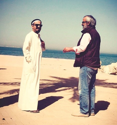 العلي والمخرج خلف العنزي أثناء تصوير غرس الود﻿