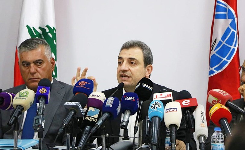 وزير الصناعة وائل أبو فاعور في المؤتمر الصحافي للحزب التقدمي الاشتراكي في بيروت أمس	(محمود الطويل)﻿