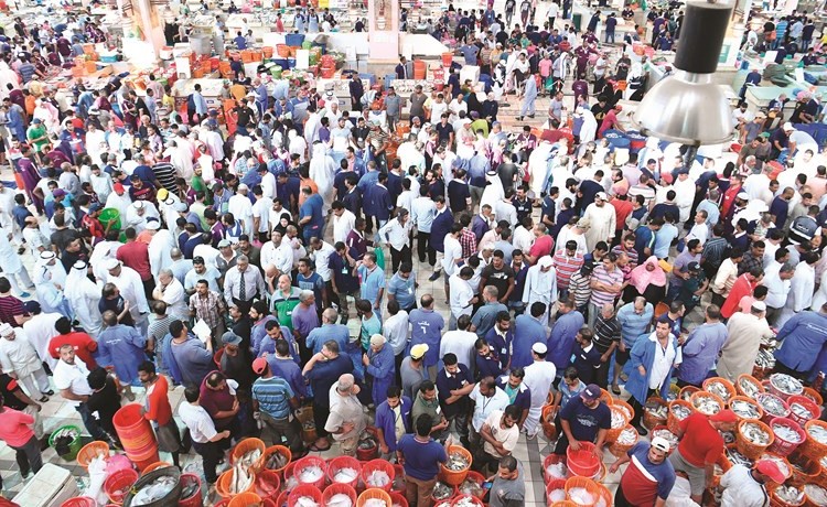 سوق السمك اكتظ بالمتسوقين وعشاق الأسماك	(قاسم باشا)﻿